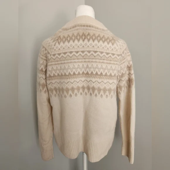 Vineyard Vines Cream Cashmere Crewneck Fair Isle Sweater M - Picture 5 of 12